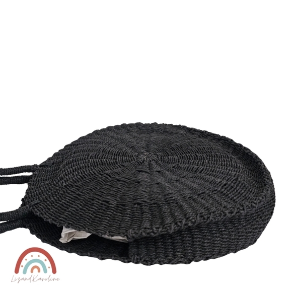 New! French Connection Oversized Circle Large Straw Tote Bag - Picture 9 of 16